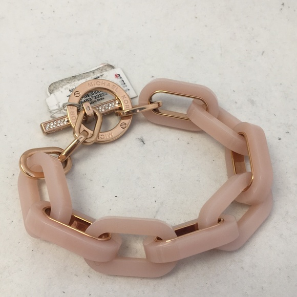 Michael Kors Rose Gold-Tone Pavé Toggle Bracelet - Picture 1 of 3